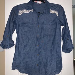 Denim Shirt with Lace back